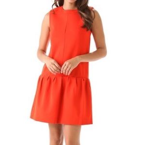 Diane von Furstenberg Maeryn Drop Waist Dress Burnt Orange